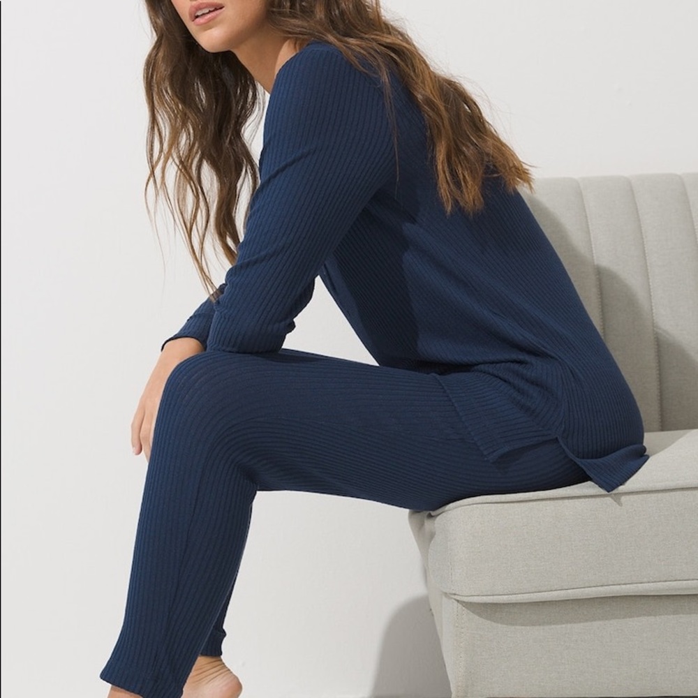 Soma brushed cozy navy pajamas set nwt M - Picture 3 of 3